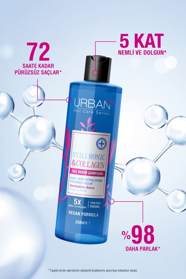 Urban Care Hyaluronic & Collagen Ekstra Dolgunlaştırıcı Saç Bakım Şampuanı, 350 Mililitre, Vegan