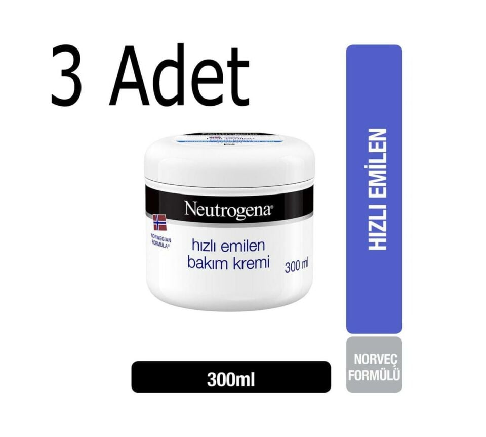3 Adet Neutrogena Norveç Formülü Hızlı Emilen Bakım Kremi 300 ml