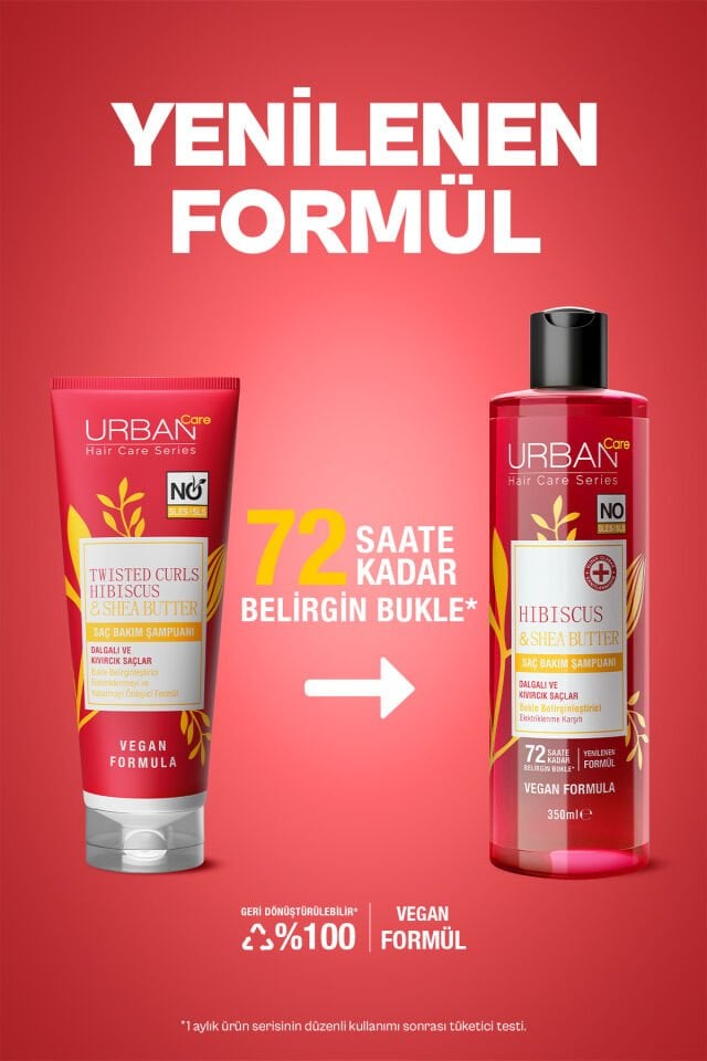 Urban Care Hibiscus & Shea Butter Bukle Belirginleştirici Saç Bakım Şampuanı, 350 Mililitre, Vegan