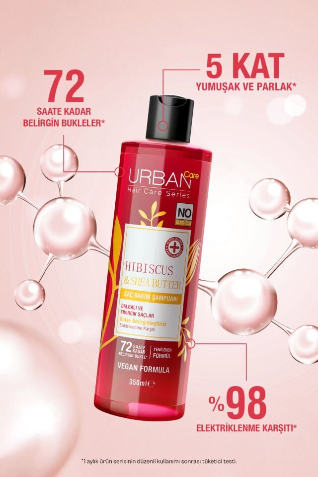 Urban Care Hibiscus & Shea Butter Bukle Belirginleştirici Saç Bakım Şampuanı, 350 Mililitre, Vegan