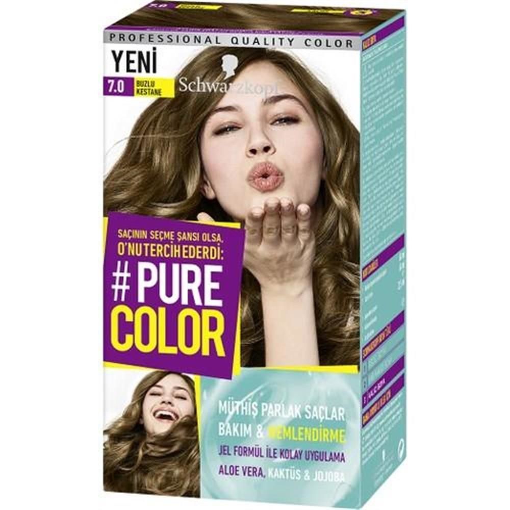 Schwarzkopf Pure Color Jel Saç Boyası 7.0 Buzlu Kestane