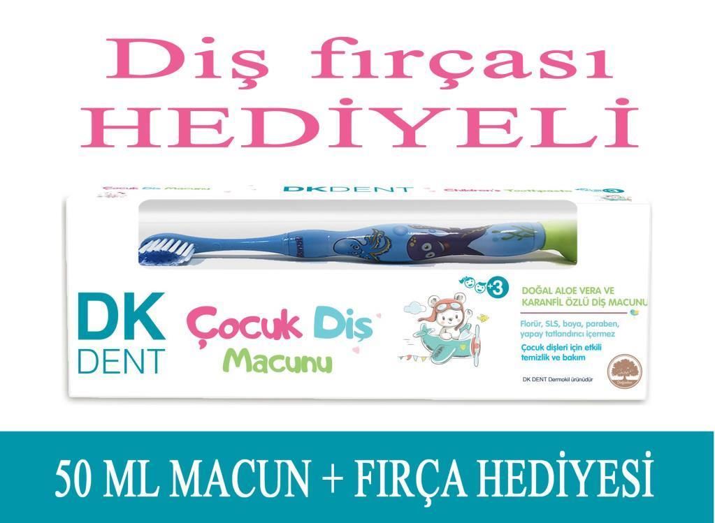 Dermokil DK Diş Macunu Çocuk 50 ml+-Diş Fırças Hediyeli