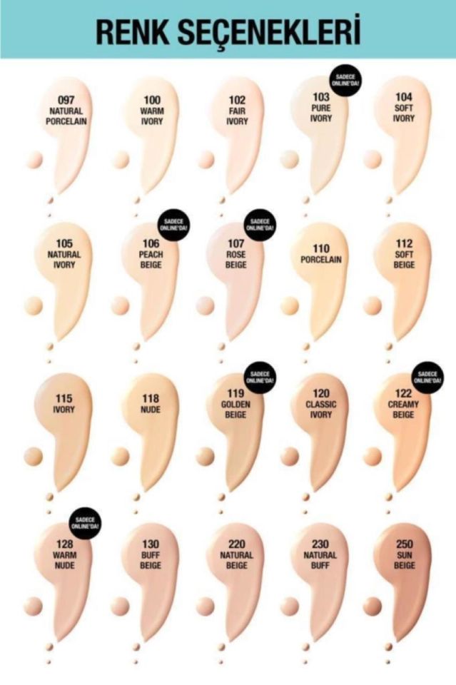 Maybelline Mat Fondöten Fit Me Matte + Poreless Foundation 97 Natural Porcelain