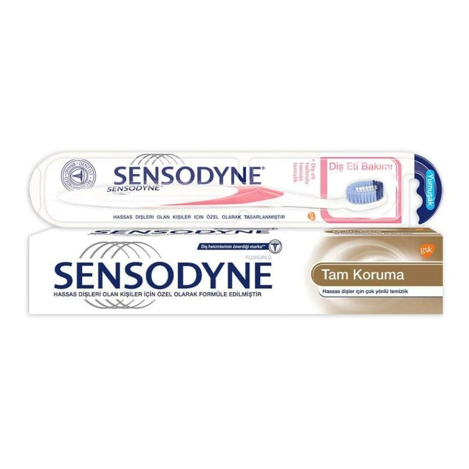 Sensodyne Tam Koruma Diş Macunu 75 ml + Diş Eti Bakımı Fırçası