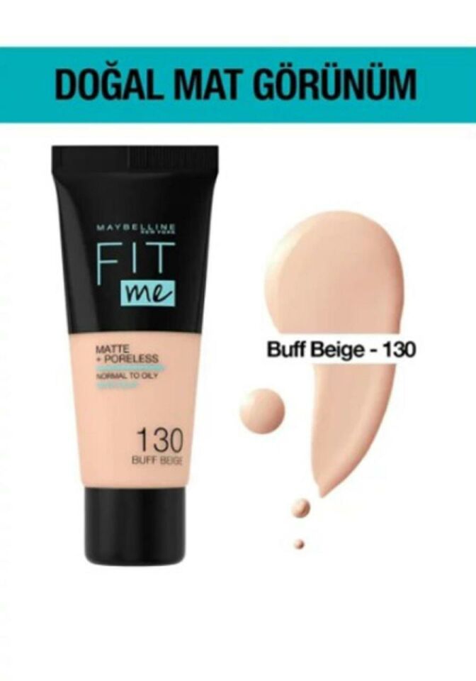 Maybelline Mat Fondöten Fit Me Matte + Poreless Foundation 130 Buff Beige