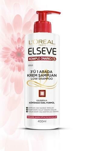 Elseve 3ü 1 Arada Köpüksüz Krem Şampuan Komple Onarıcı 5 400 Ml