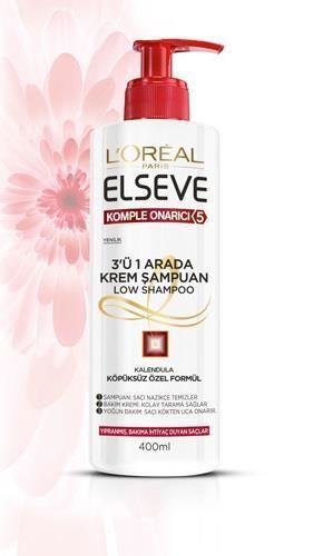 Elseve 3ü 1 Arada Köpüksüz Krem Şampuan Komple Onarıcı 5 400 Ml