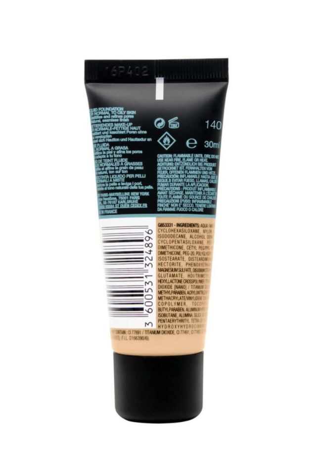 Maybelline Mat Fondöten Fit Me Matte + Poreless Foundation 140 Cool Medium