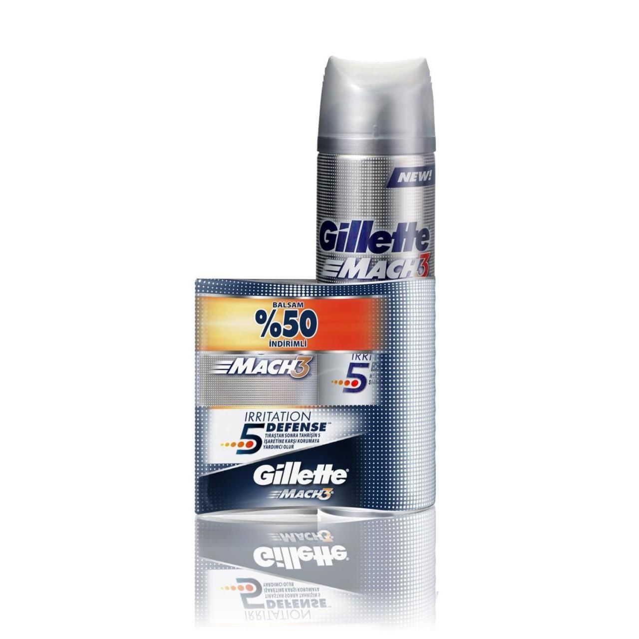 Gillette Mach3 Tahrişe Karşı Koruyucu Tıraş Jeli 200 ml + Tıraş Sonrası Balm 50 ml