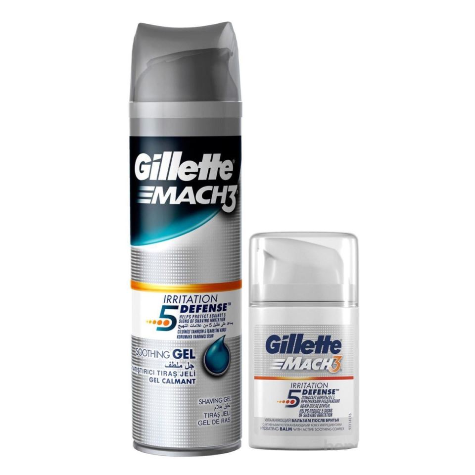 Gillette Mach3 Tahrişe Karşı Koruyucu Tıraş Jeli 200 ml + Tıraş Sonrası Balm 50 ml