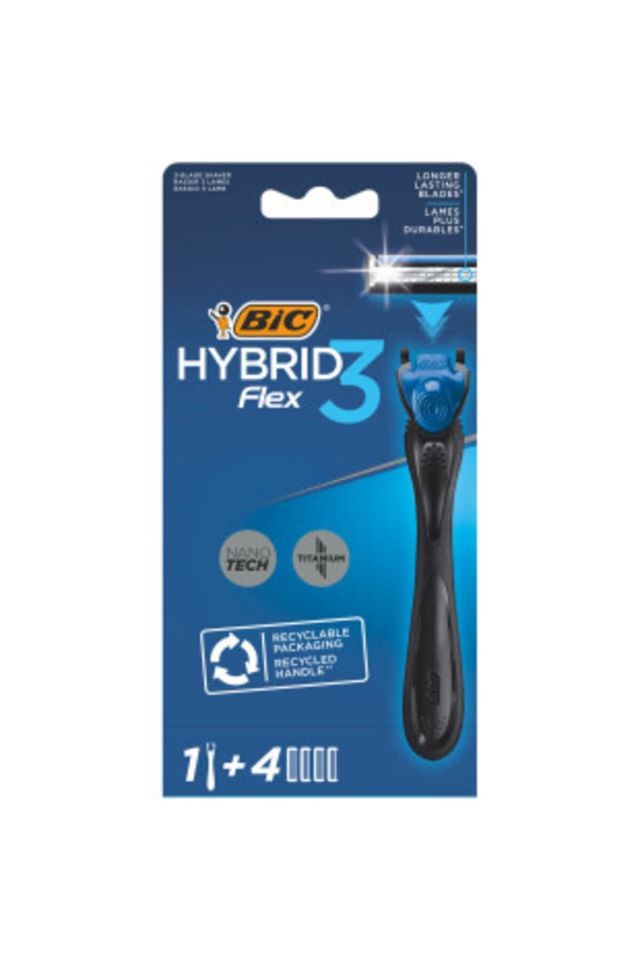 Bic Flex 3 Hybrid Tıraş Bıçağı 1 Sap + 4 Yedek Başlık 3 Bıçaklı