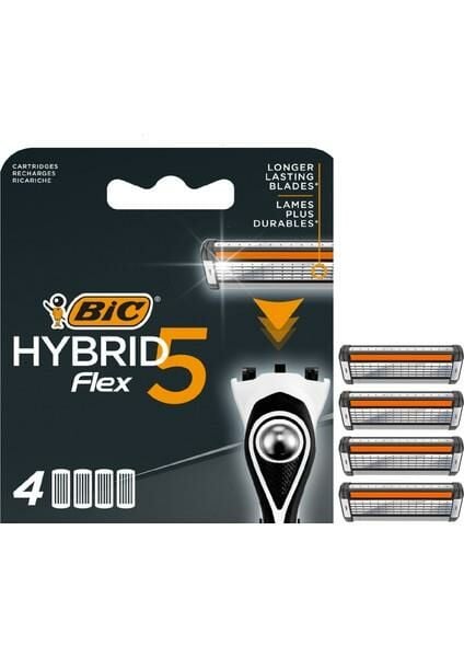 Bic Flex 5 Hybrid 4 Lü Yedek Tıraş Bıçağı Kartuşu 5 Bıçaklı
