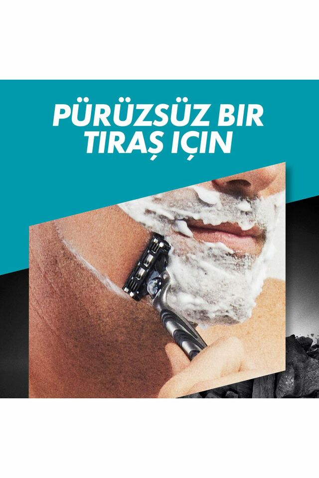 Gillette Mach3 Kömür Tıraş Makinesi + 2 Yedek Tıraş Bıçağı
