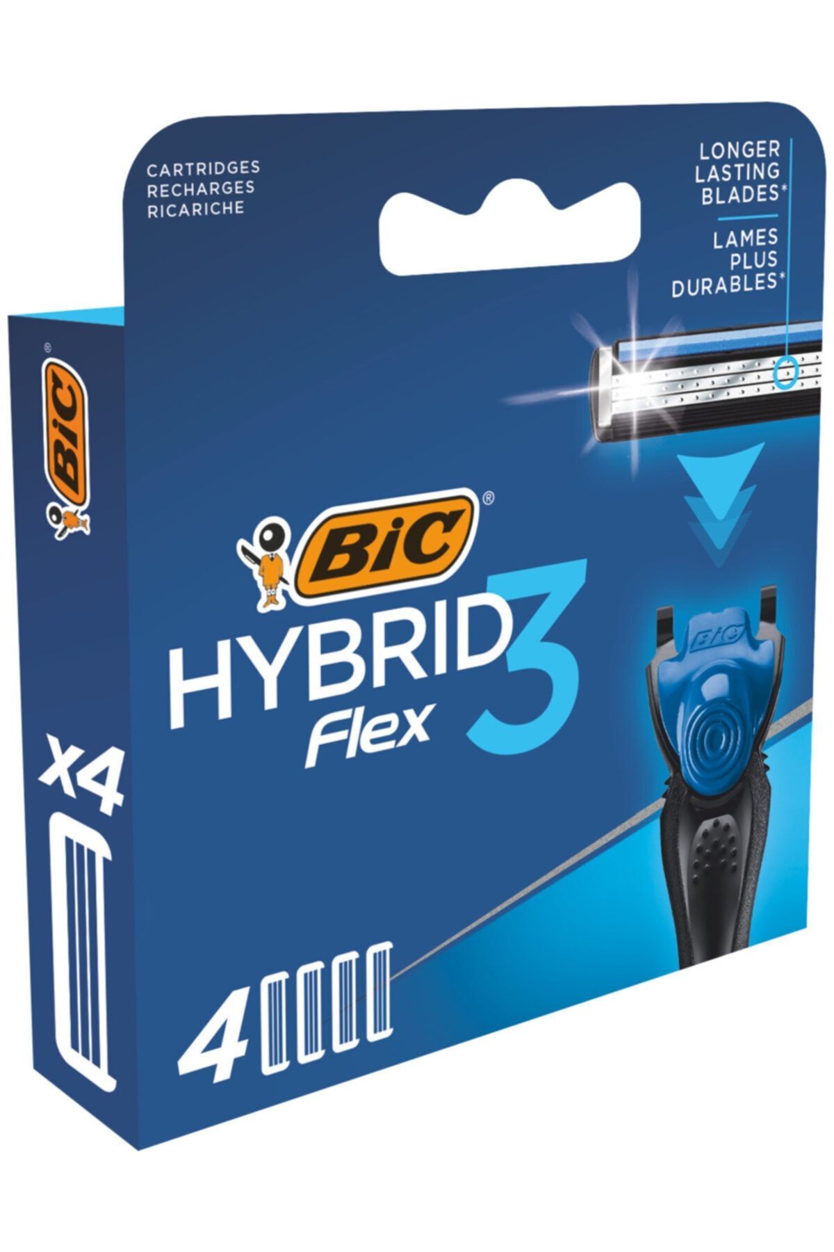 Bic Flex 3 Hybrid 4 Lü Yedek Tıraş Bıçağı Kartuşu 3 Bıçaklı