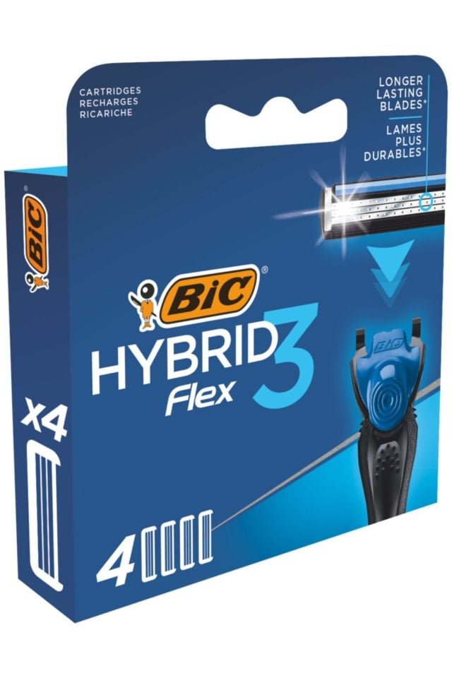 Bic Flex 3 Hybrid 4 Lü Yedek Tıraş Bıçağı Kartuşu 3 Bıçaklı