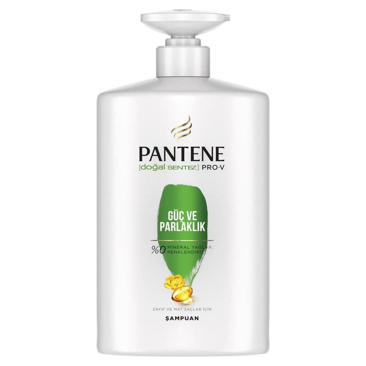 Pantene Şampuan Güç ve Parlaklık 900 Ml Doğal Sentez Zayıf ve Mat Saçlar