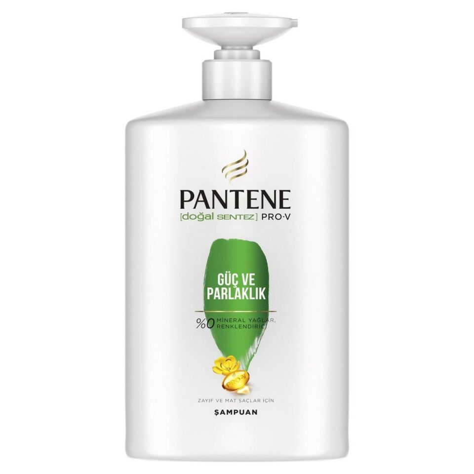Pantene Şampuan Güç ve Parlaklık 900 Ml Doğal Sentez Zayıf ve Mat Saçlar