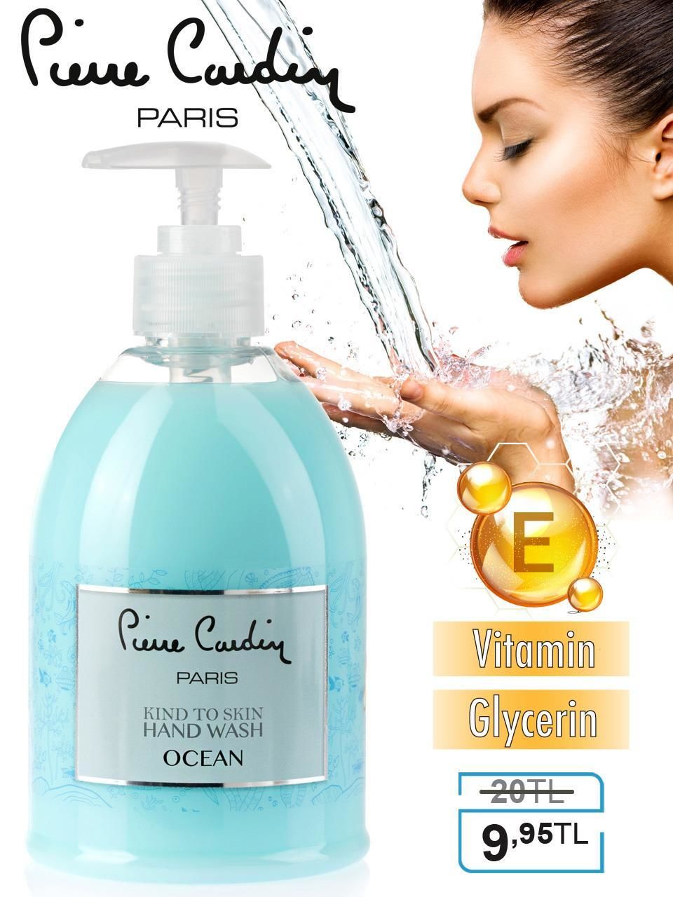 Pierre Cardin Kind to Skin Okyanus Kokulu E Vitaminli Nemlendirici Sıvı El Sabunu