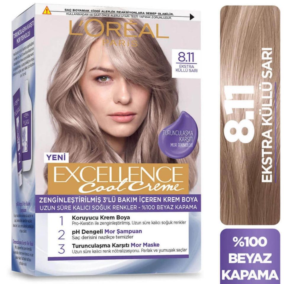 Loreal Excellence Cool Creme 8.11 Ekstra Küllü Sarı