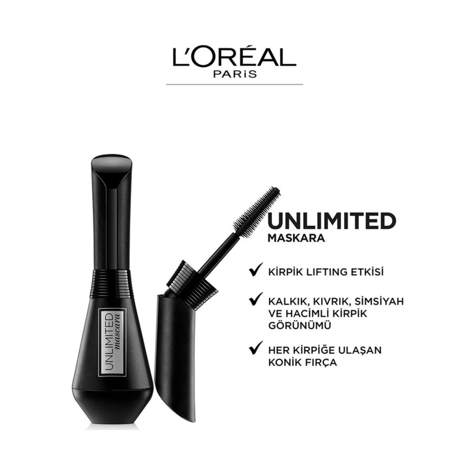 Loreal Kaldırma Etkili Siyah Maskara Unlimited