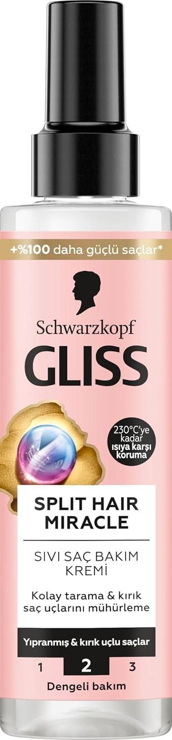 Gliss Sıvı Saç Bakım Kremi Split Hair Miracle Kırık Uçları Mühürleyen İyonik Kompleks ve Üzüm Çekirdeği Yağı ile 200 Ml