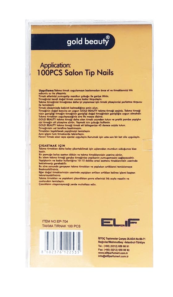 Gold 100 lü Karma Takma Tırnak EP 704 - Protez Tipi