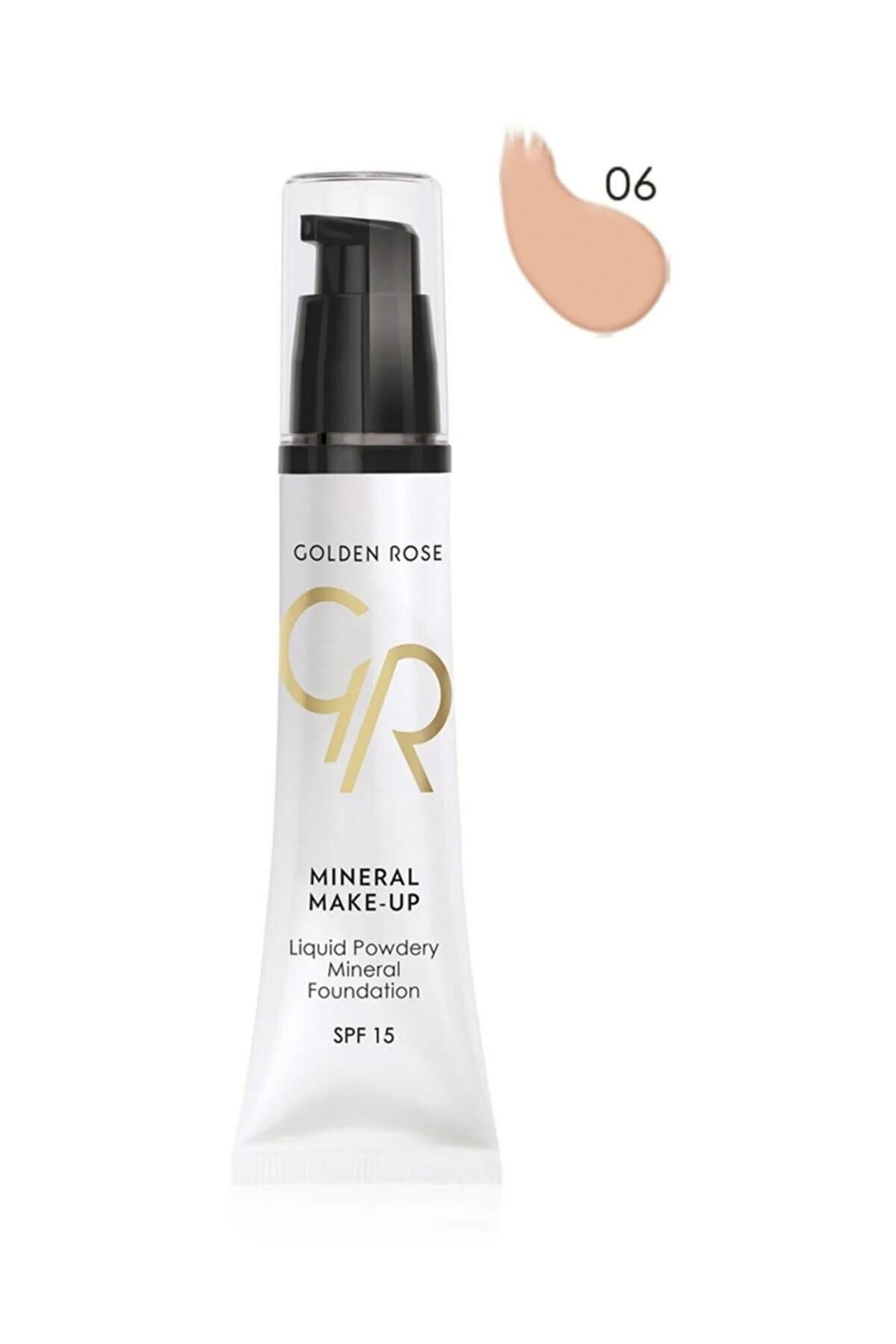 Golden Rose Mineral Fondöten No: 06 - 35 ml - Liquid Powder Mineral Foundation Spf 15 No: 06 35 ml