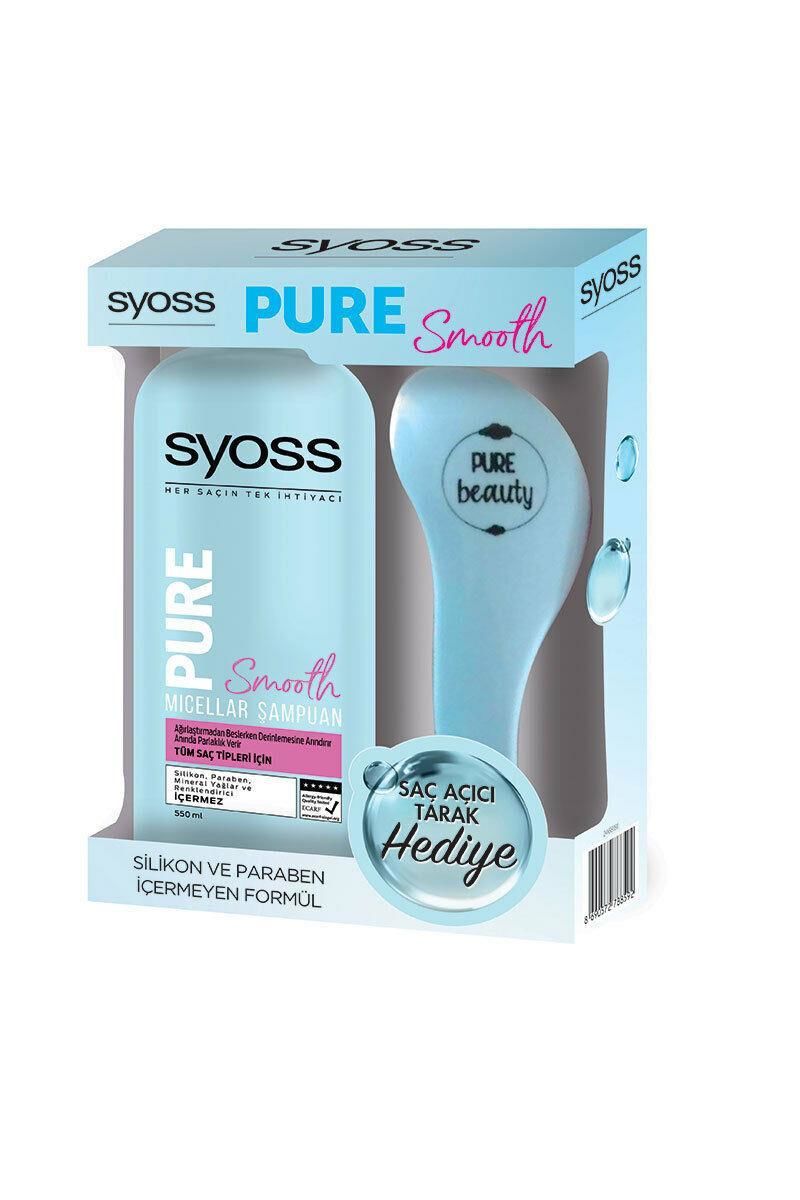 Syoss Şampuan 550 ml Pure + Saç Açıcı Tarak