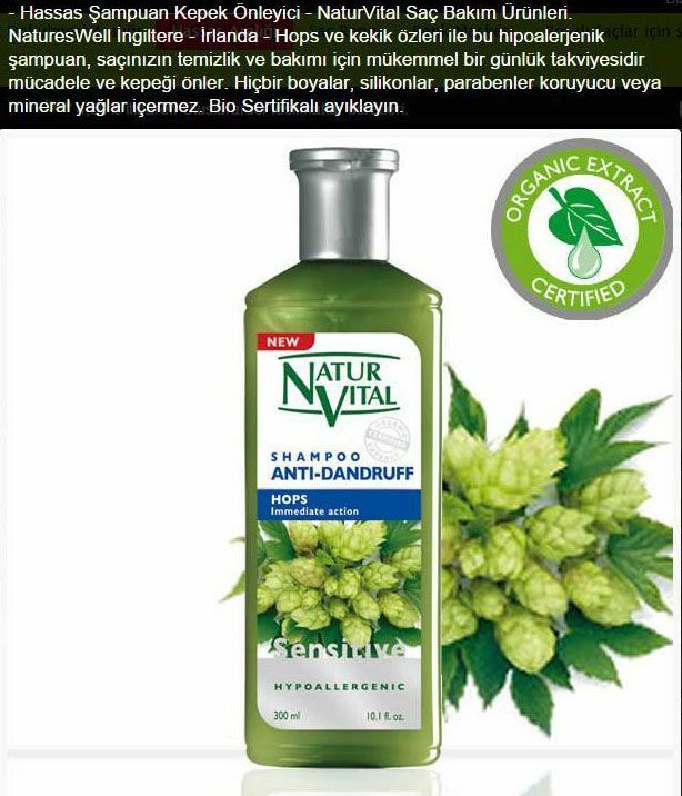 Natur Vital Organik Şampuan Kepeğe Karşı Doğal Etkili 400 ml Hops