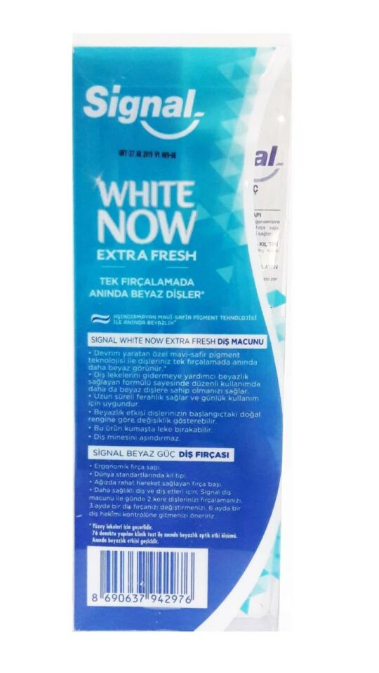 Signal White Now 75 ml Diş Macunu Extra Fresh + Beyaz Güç Fırça Hediyeli