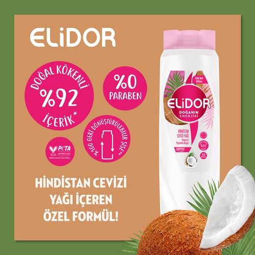 Elidor Şampuan Doğanın Enerjisi Hindistan Cevizi 500 Ml