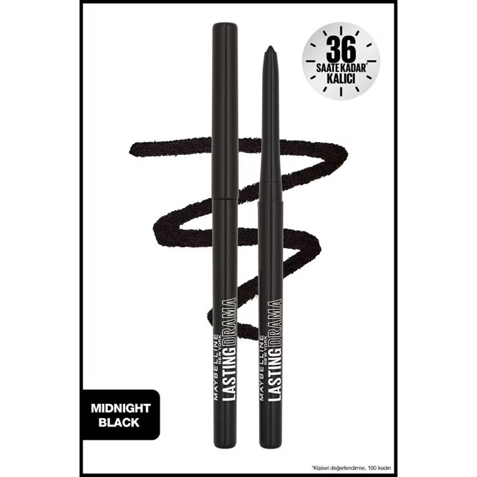 Maybelline Maskara The Colossal Big Shot Daring Black - Ekstra Siyah + Lasting Drama Çevirmeli Jel Uzun Süre Kalıcı Siyah Kalem