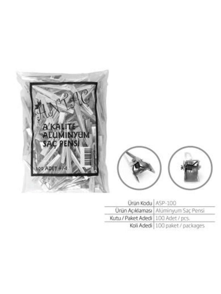 Aliminyum Saç Pensi 100 lü Paket