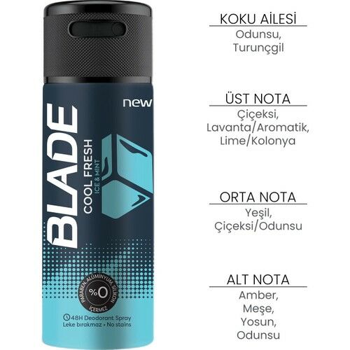 Blade Cool Fresh Deodorant Spray 150 Ml Erkek