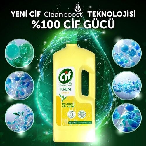 Cif Krem 1500 Ml Limon Kokulu Yüzey Temizleyici