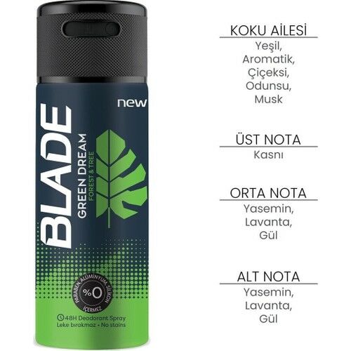 Blade Green Dream Deodorant Spray 150 Ml Erkek