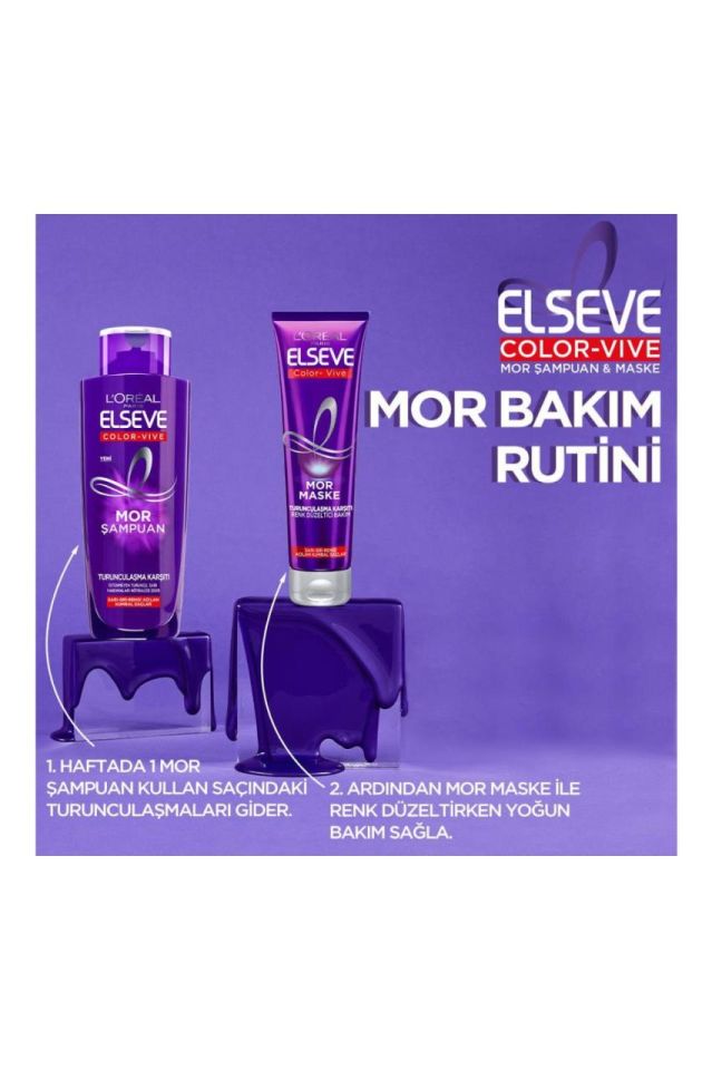 Loreal Elseve Turunculaşma Karşıtı 150 ml Mor Maske Color Vive