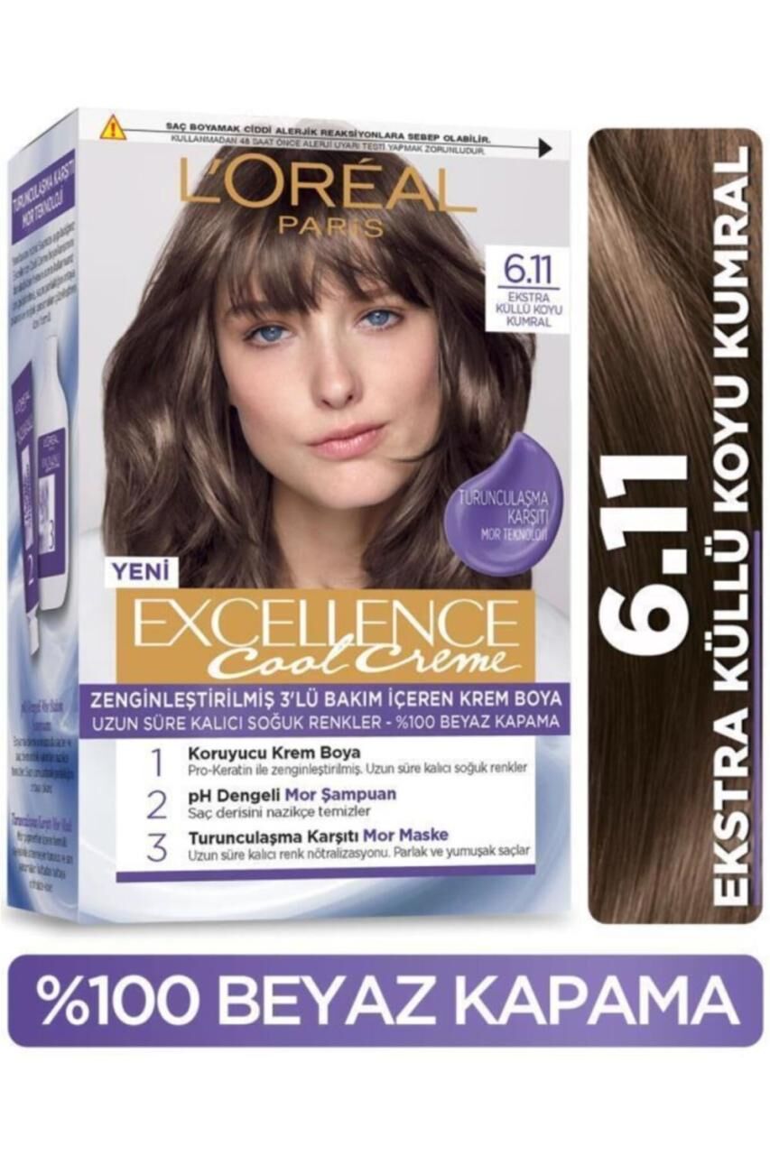 Loreal Excellence Cool Creme 6.11 Ekstra Küllü Koyu Kumral
