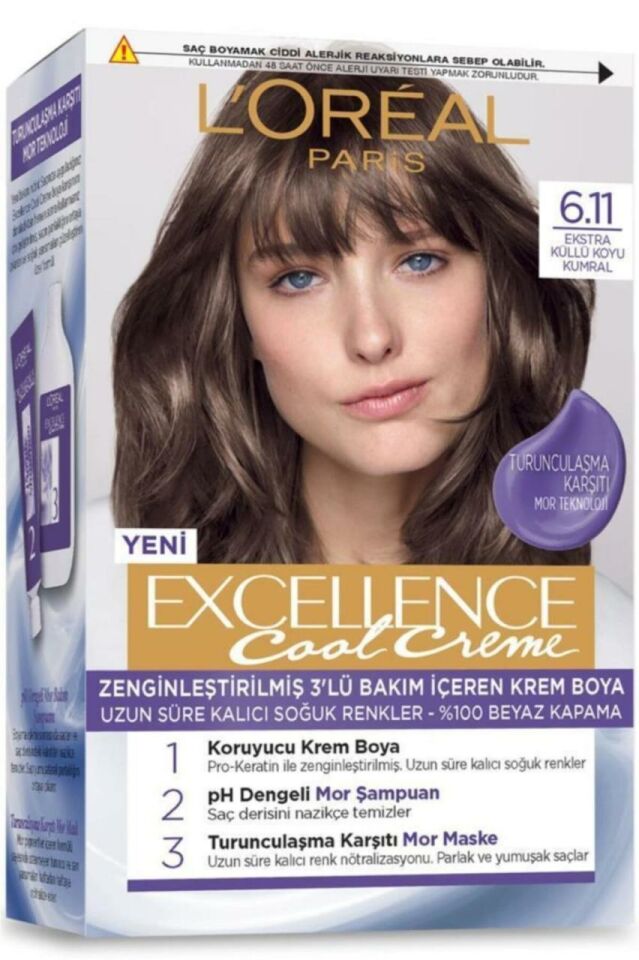 Loreal Excellence Cool Creme 6.11 Ekstra Küllü Koyu Kumral