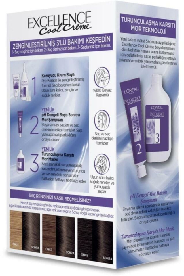 Loreal Excellence Cool Creme 6.11 Ekstra Küllü Koyu Kumral