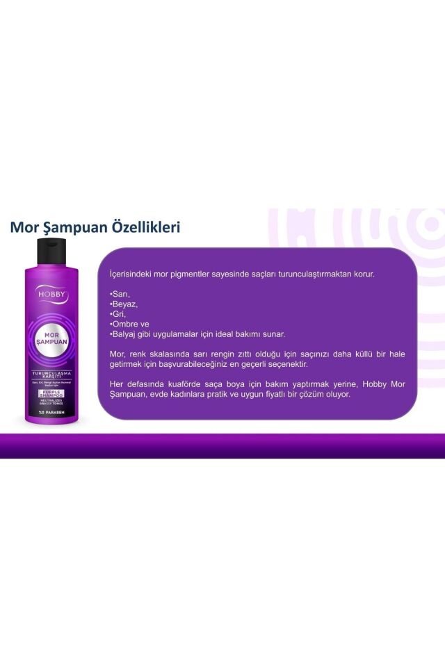 Hobby Şampuan 250 Ml Turunculaşma Karşıtı Mor Şampuan