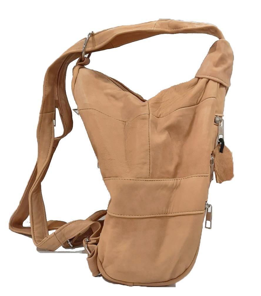 Seda Maymun Deri Sırt Çantası Taba Orta 35x25x35cm