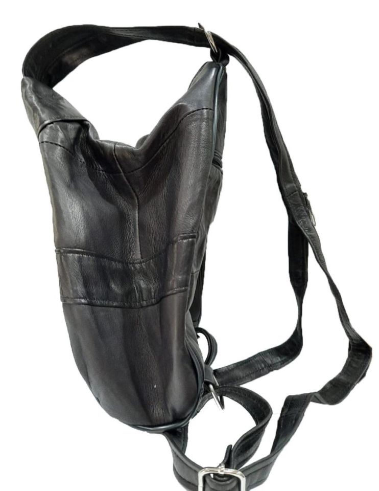 Seda Maymun Deri Sırt Çantası Siyah Small 30x15x20cm