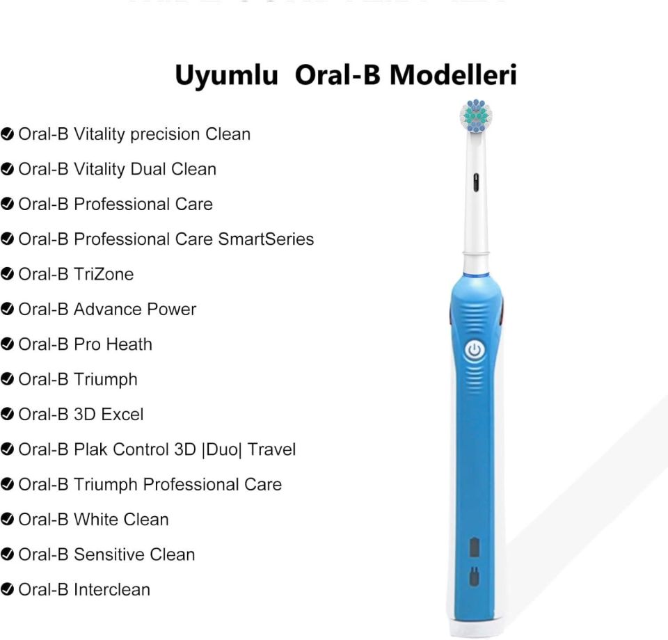 Soft Bristles Oral-B Uyumlu Yedek Diş Fırçası Başlıkları 4 Lü