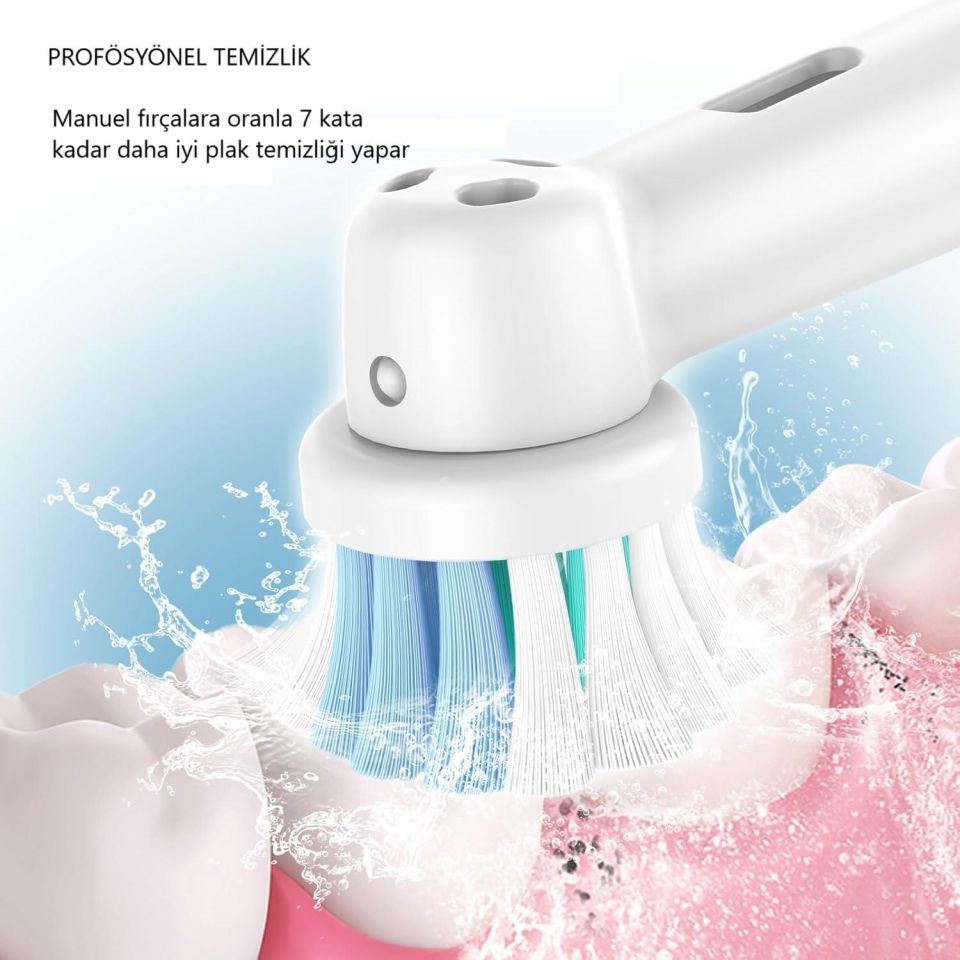 Soft Bristles Oral-B Uyumlu Yedek Diş Fırçası Başlıkları 4 Lü