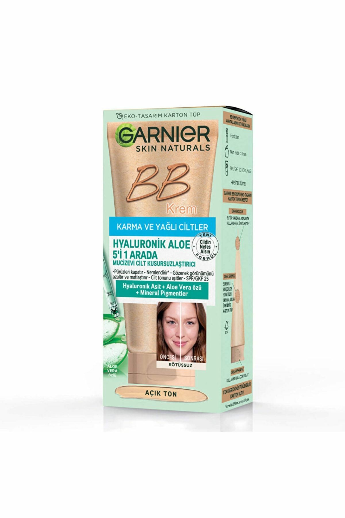 Garnier BB Krem Açık Ton 40 Ml Karma ve Yağlı Ciltler için 5in 1