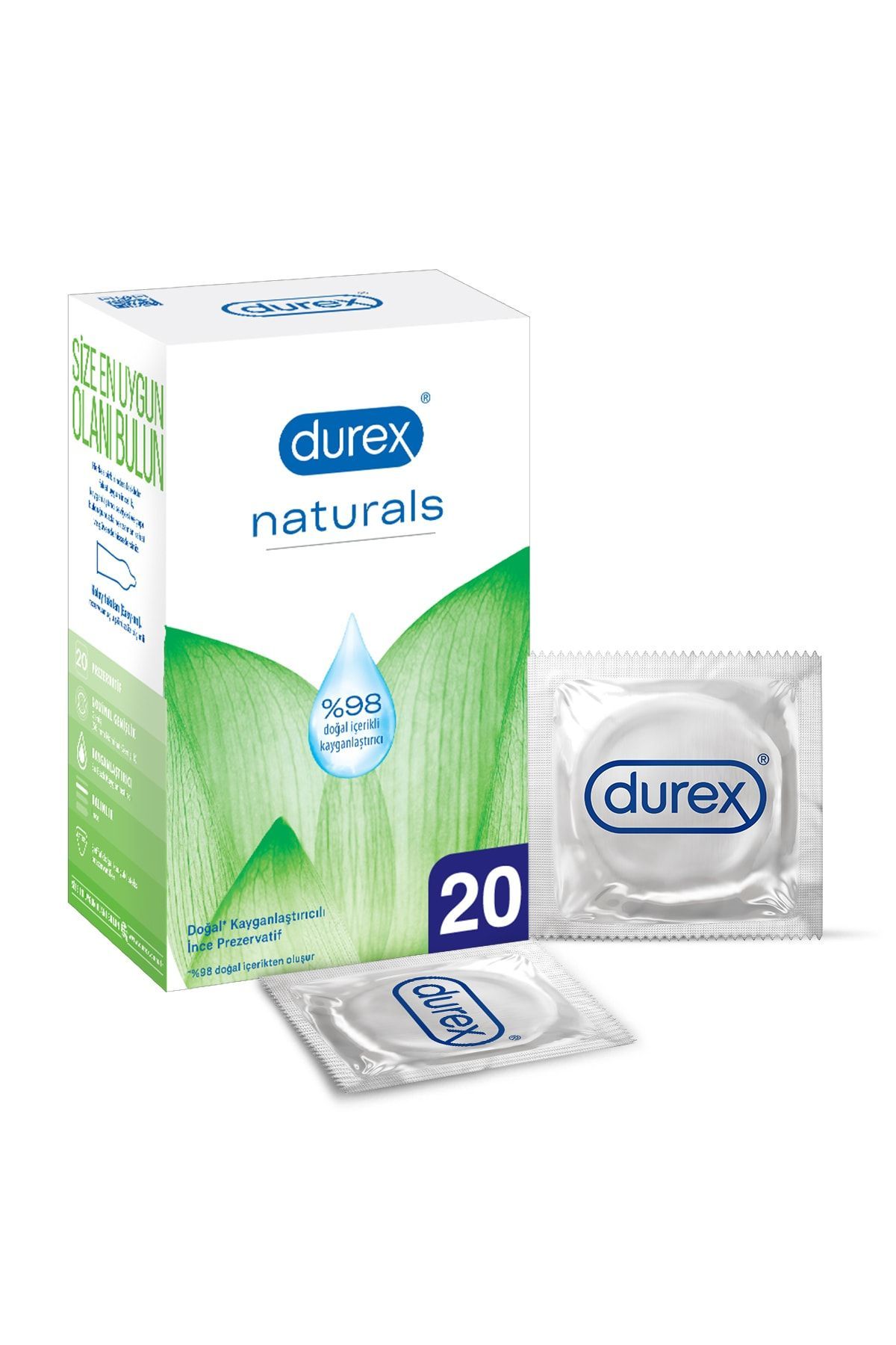 Durex Naturals 20 li Kayganlaştırıcılı İnce Prezervatif