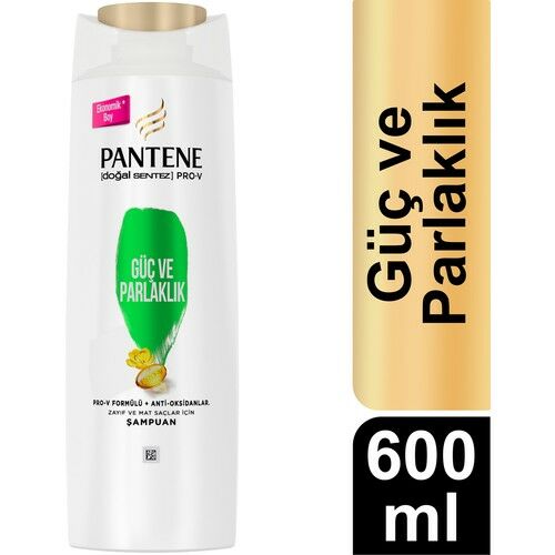 Pantene Şampuan Güç ve Parlaklık 600 Ml Doğal Sentez