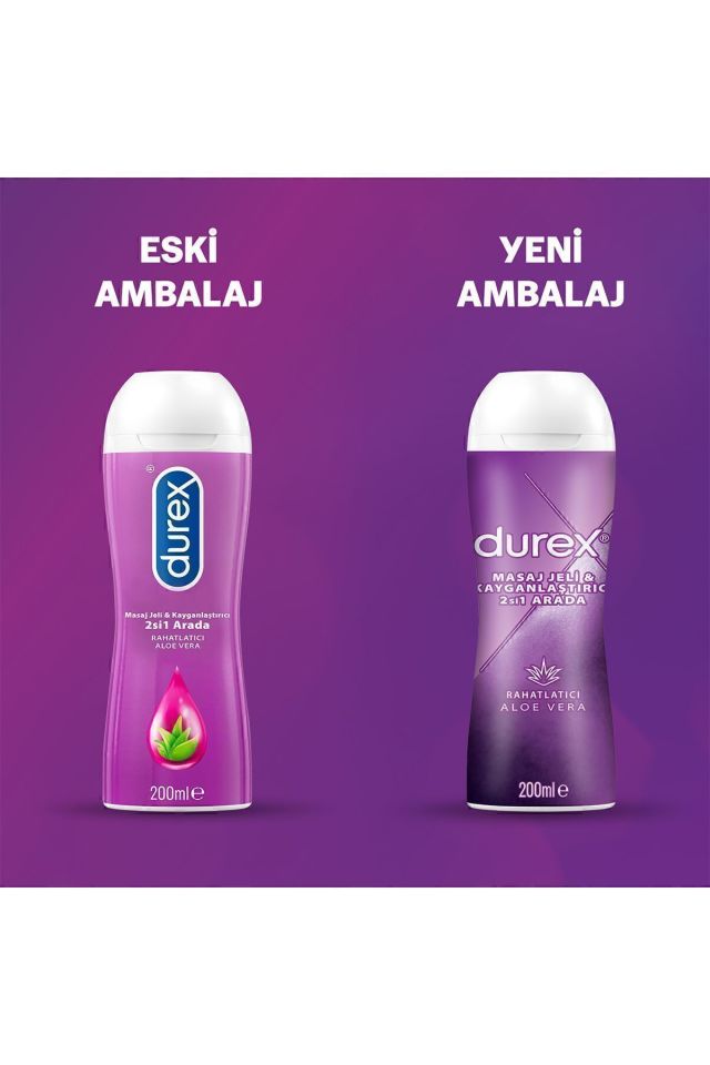 Durex Masaj Jeli ve Kayganlaştırıcı 2 si 1 Arada Aloe Vera 200 Ml