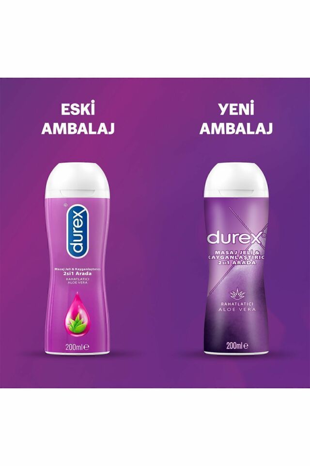 Durex Masaj Jeli ve Kayganlaştırıcı 2 si 1 Arada Aloe Vera 200 Ml